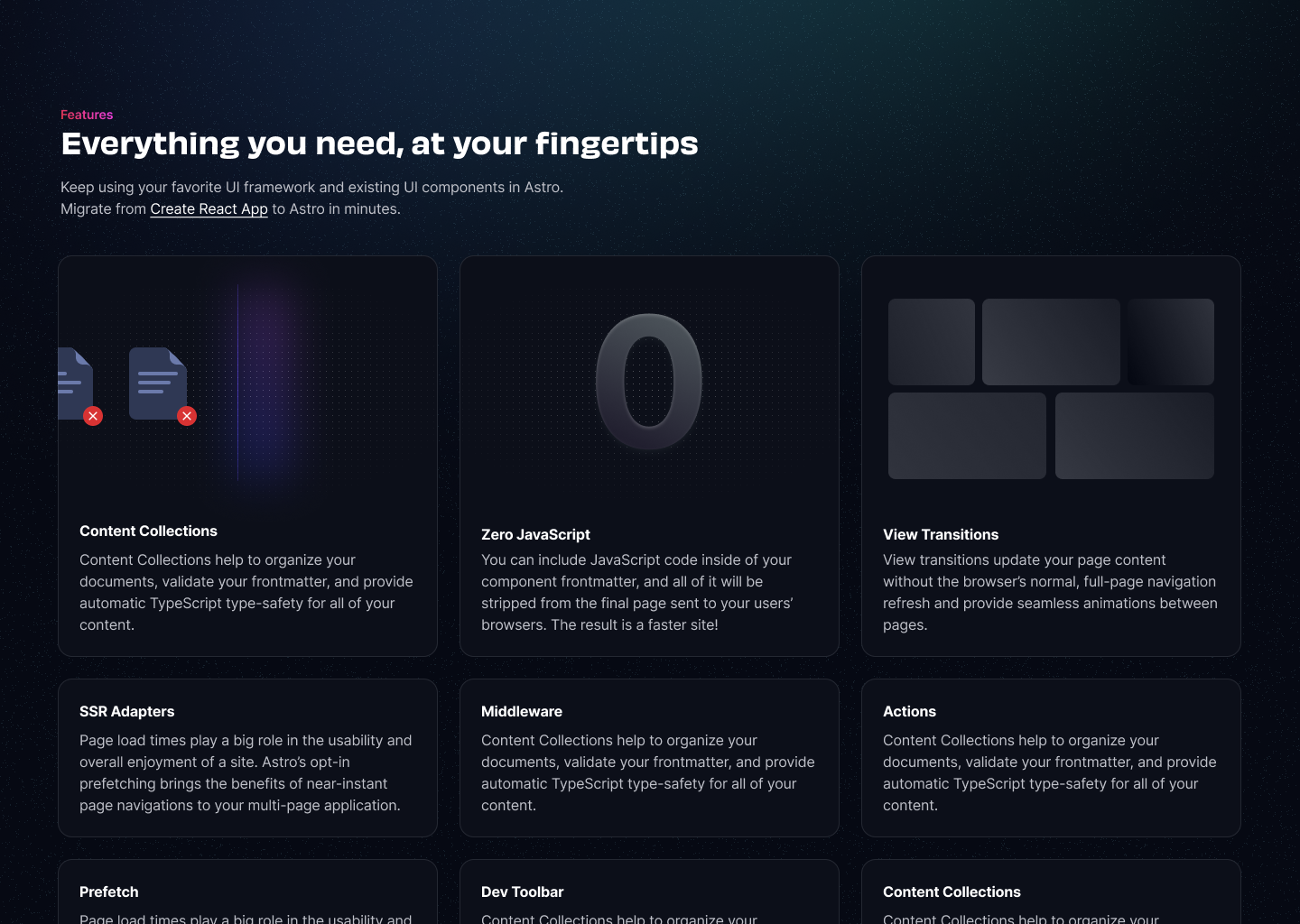 Astro main features